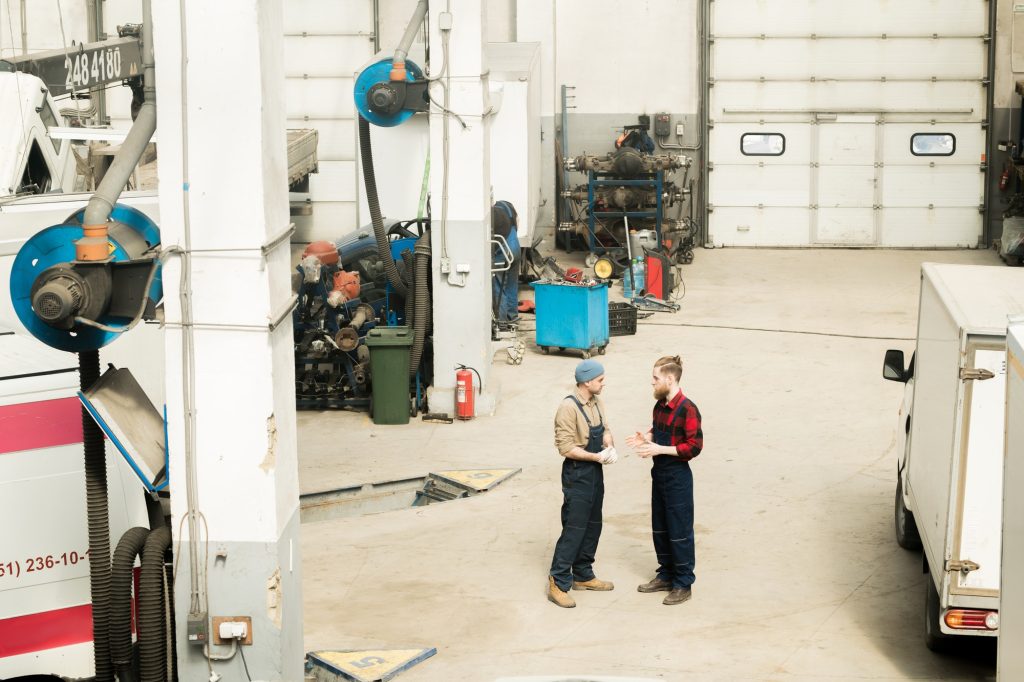 in automobile repair workshop