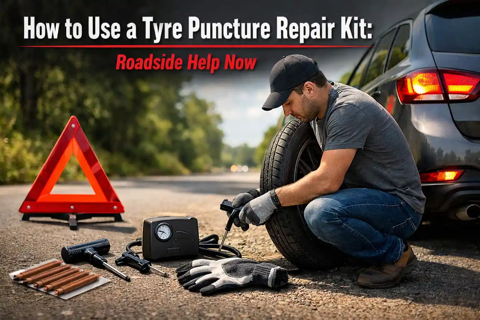 how to use tyre puncture repair kit